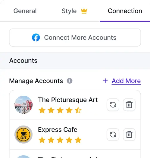 connect miltiple account facebook