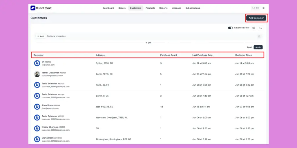 customer management fluentcart