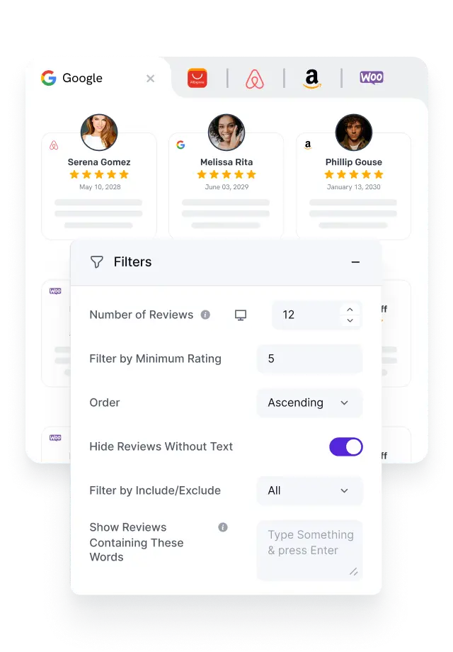 filters by minimum rating