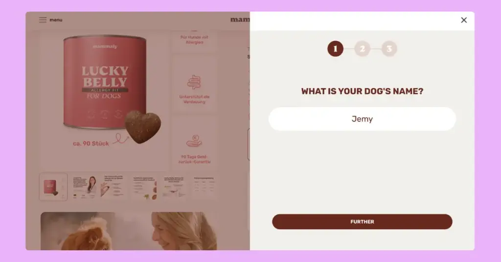 Progress bar by Mammaly for personalised product recommendation and minimizing abandoned carts