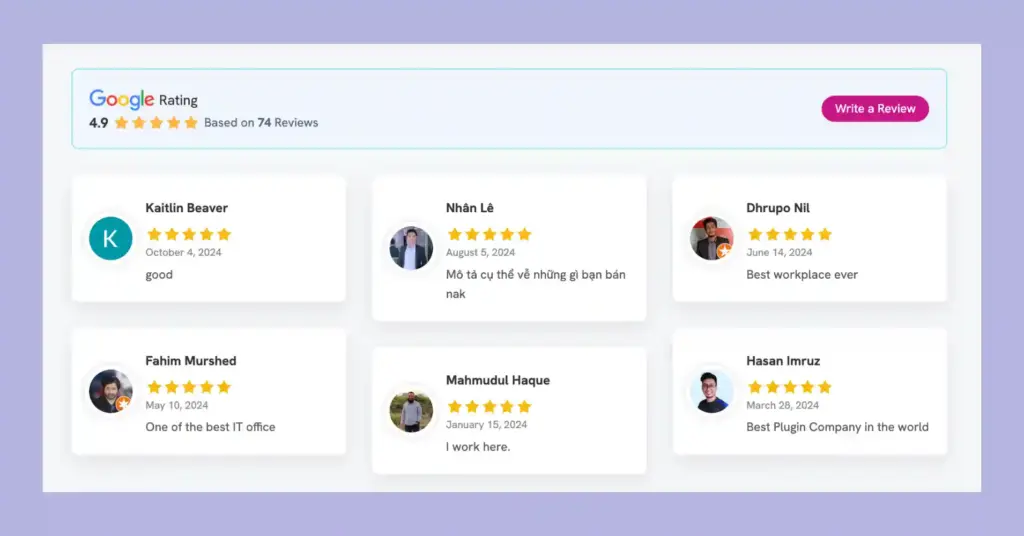 Add google reviews on website with WP Social Ninja