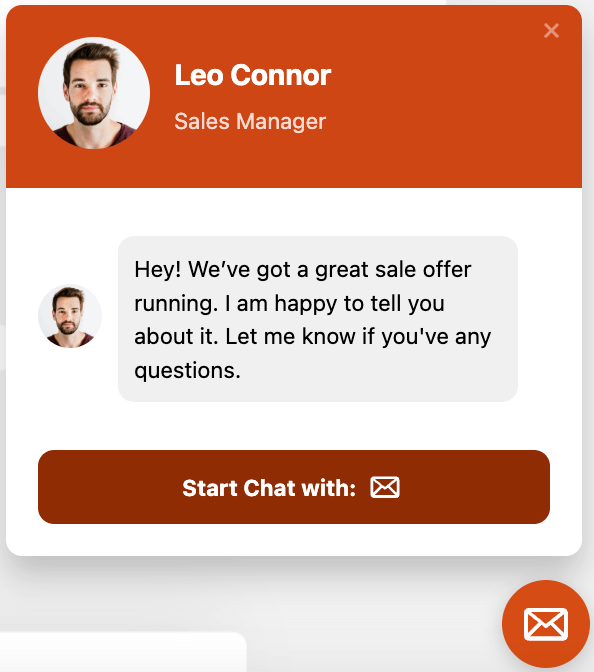 Telegram Chat Widget Sale Template