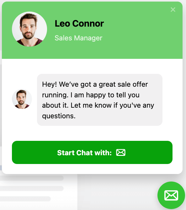 WhatsApp chat widget sale Template