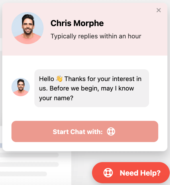 WhatsApp Chat Widget Support Template