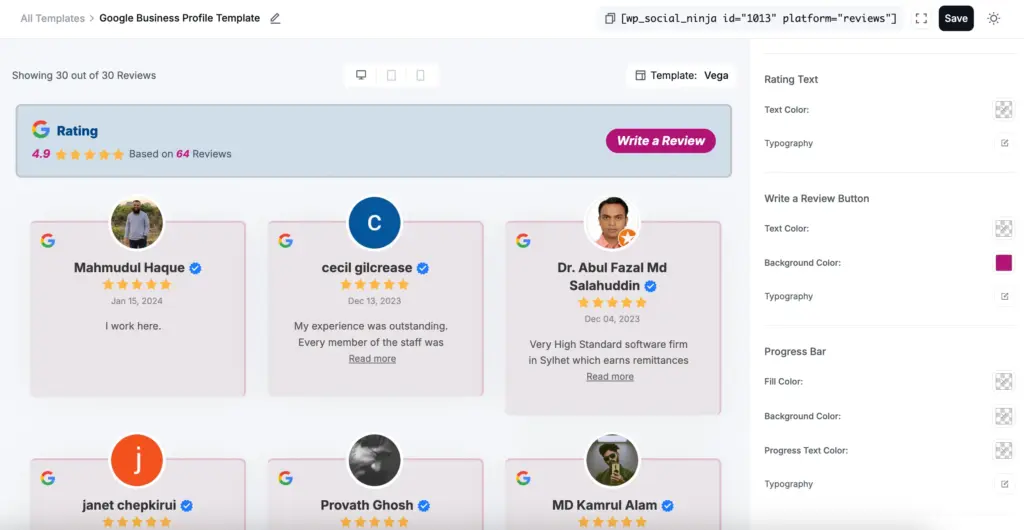 style the write a review button