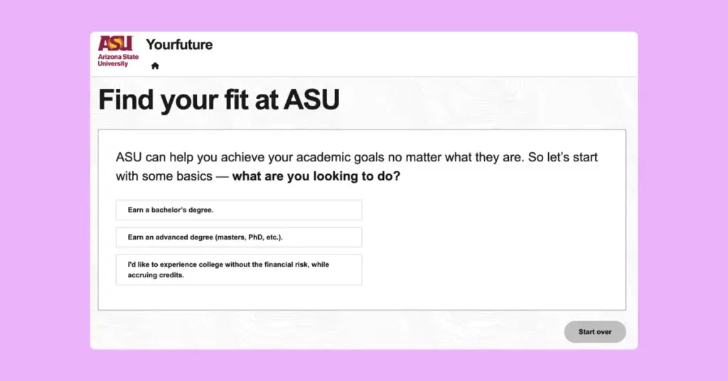 Trivia-style gamified quizz examples by the Arizona State University