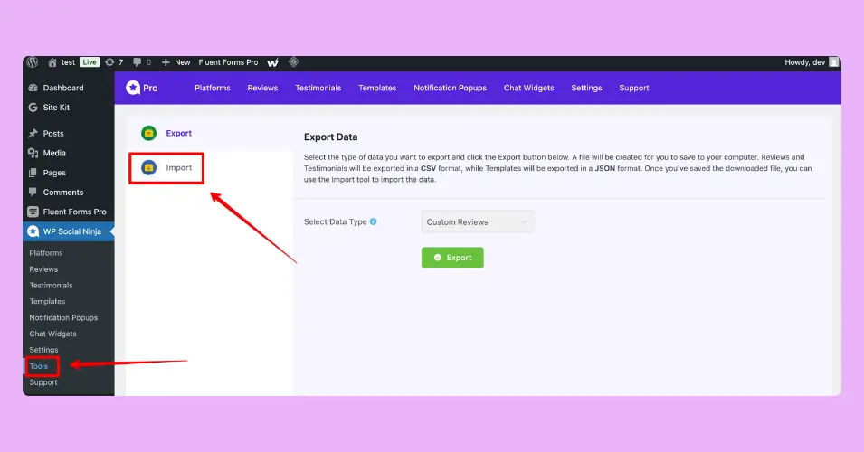Importing Judge.me WooCommerce reviews to WP social Ninja 3.20.0