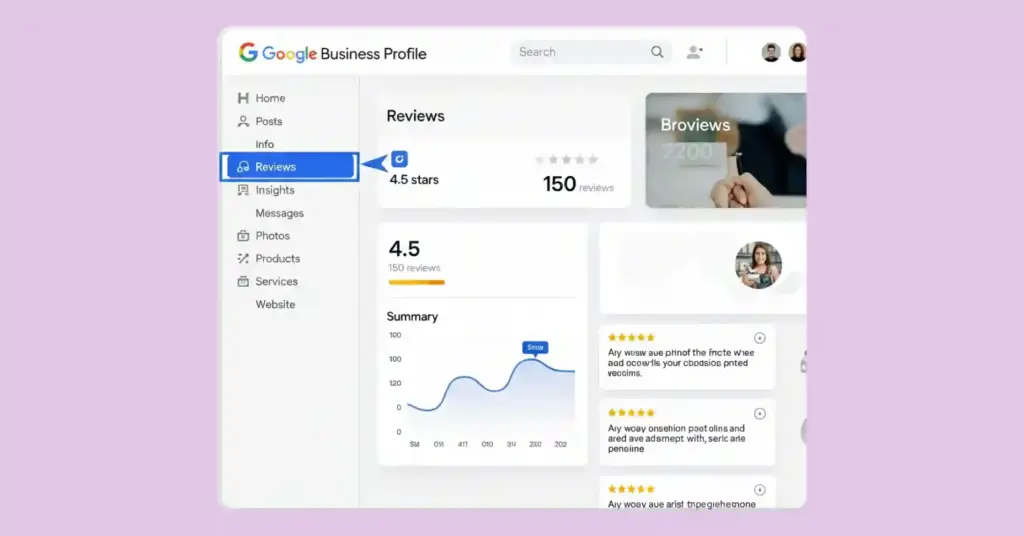 see reviews from google business profile dashboard