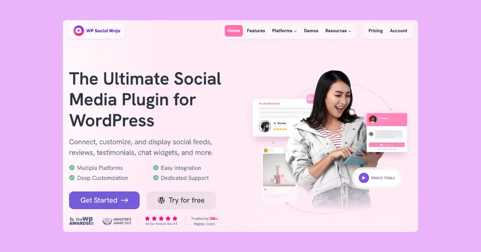 WP Social Ninja, a WordPress review plugin to add verification badge for reviewers