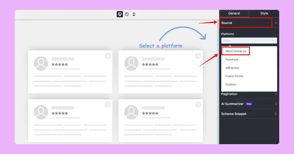 Create a template with your WooCommerce product reviews to display them on your product page