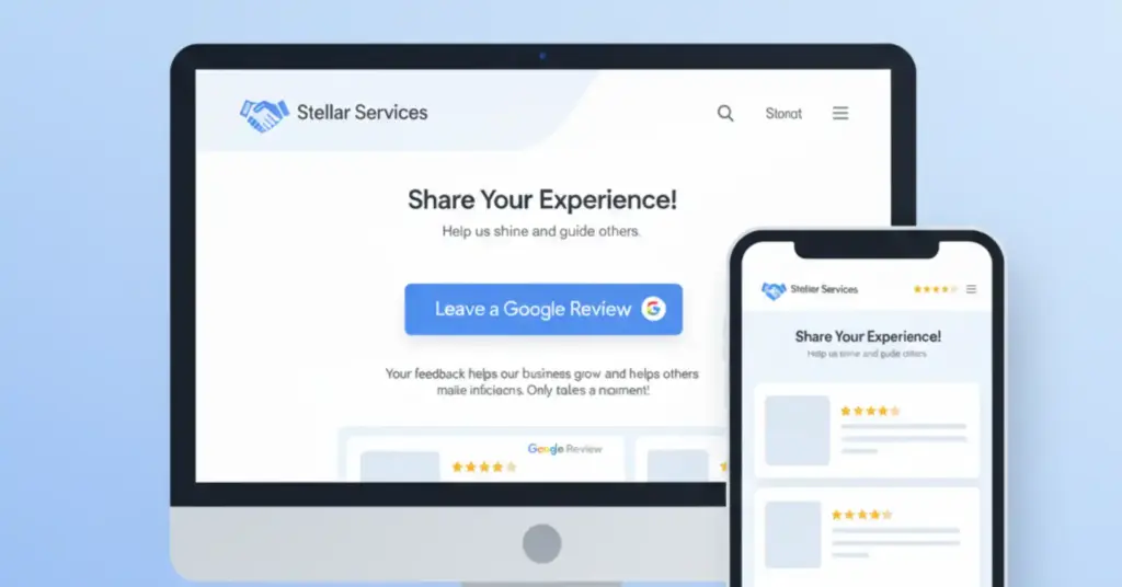 ask reviews on google review landing page