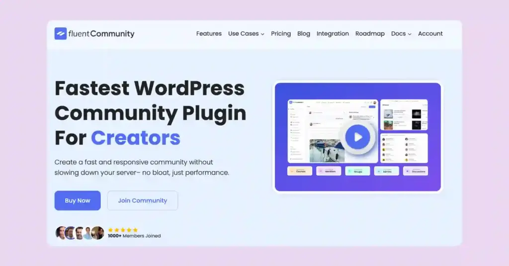 fluentcommunity fastest wordpress community builder plugin