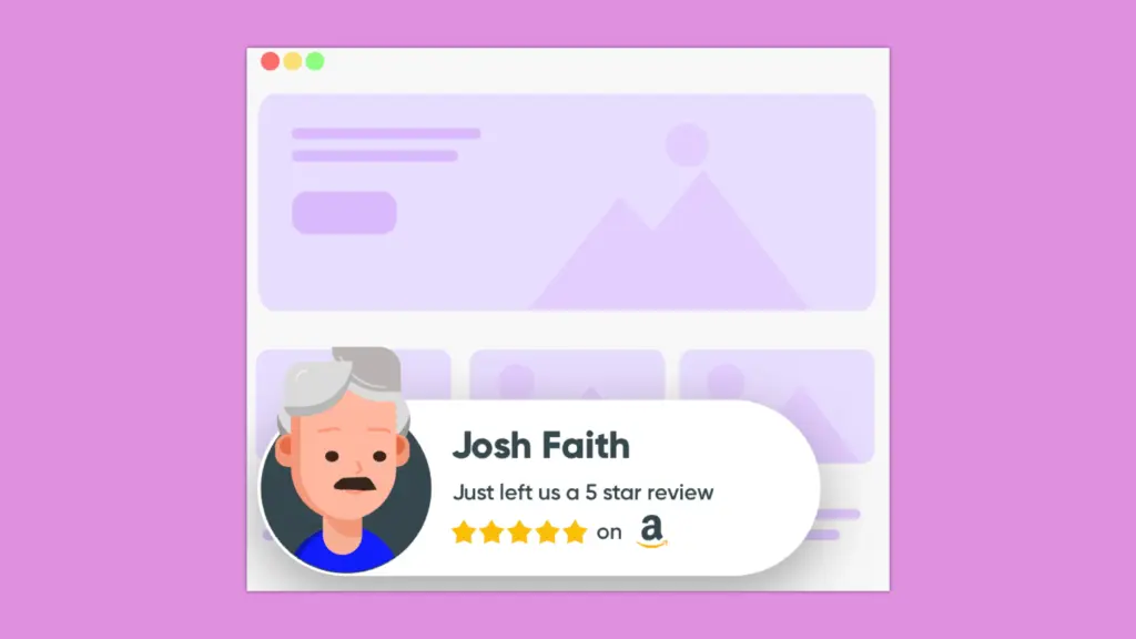 notification popup testimonial