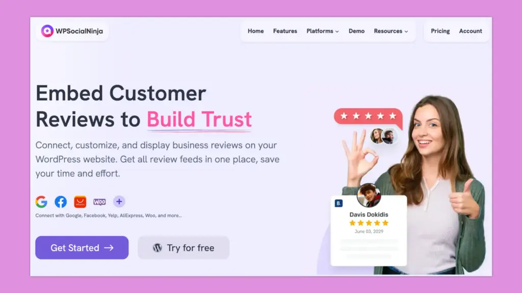 review widget testimonial