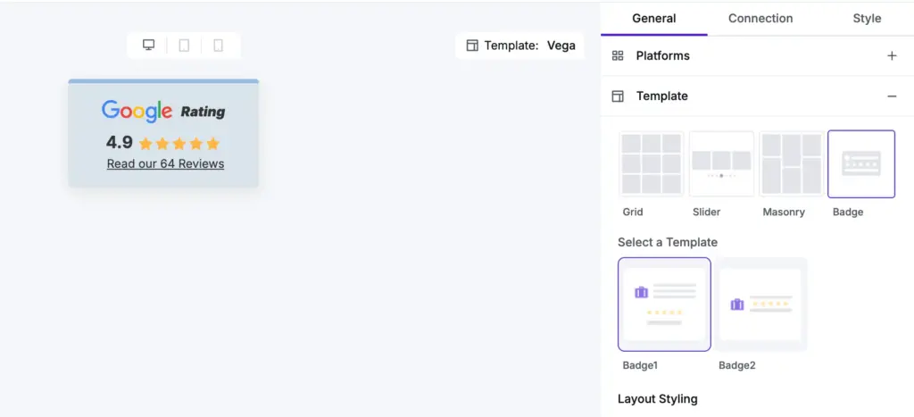 badge template settings