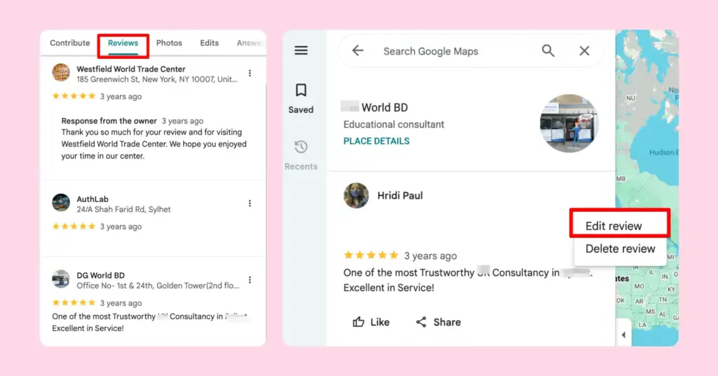 how to edit google reviews