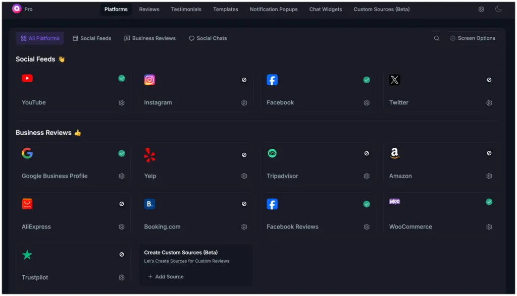 wp social ninja dark mode