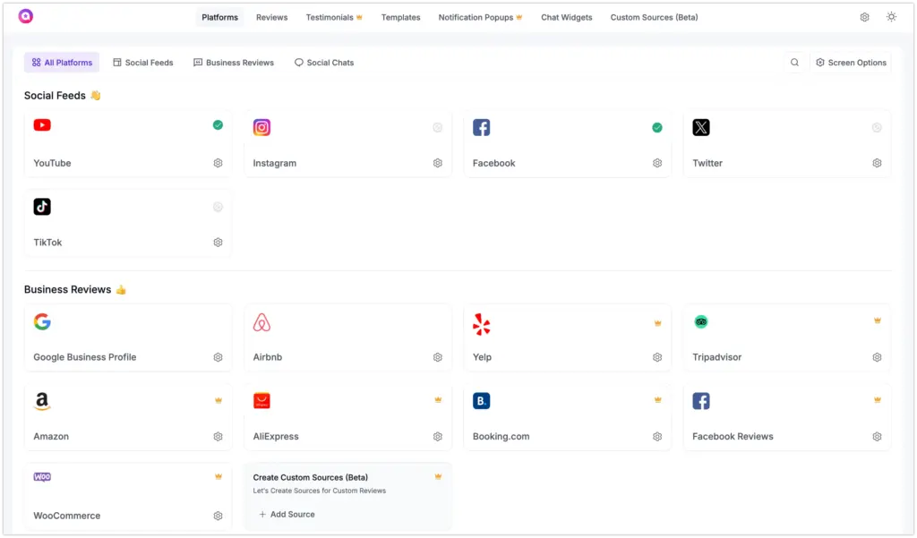 wp social ninja new dashboard