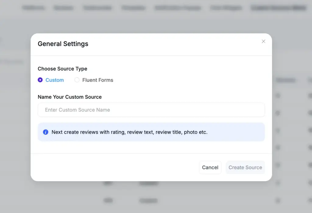 custom source settings