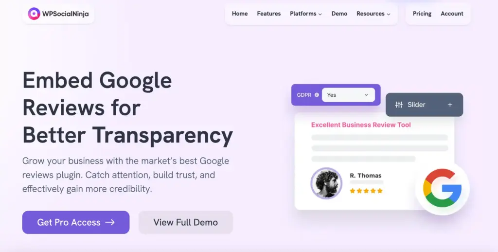 google reviews plugin wp social ninja