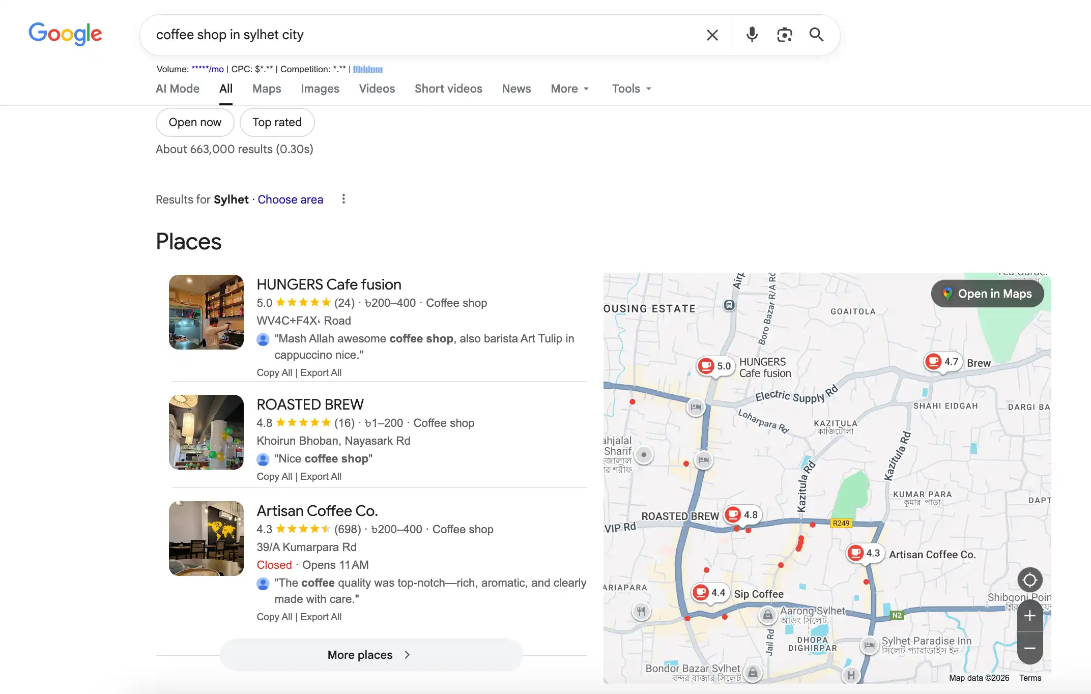 google map pack for local search