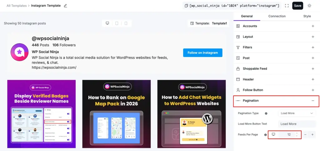 pagination desktop device