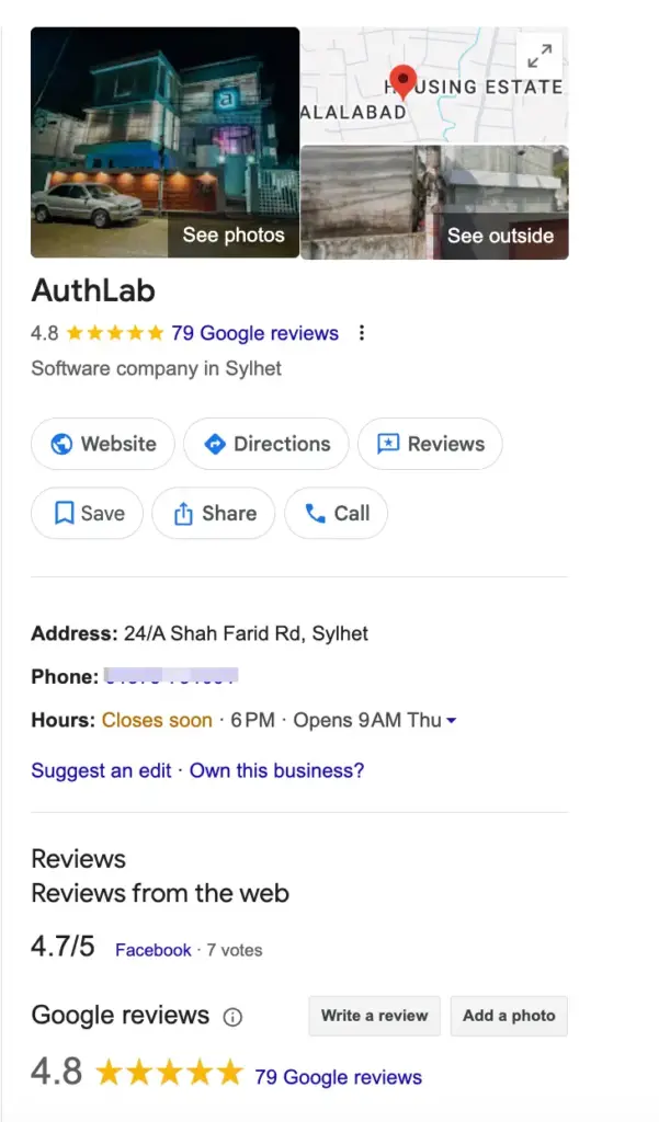 authlab google business profile example