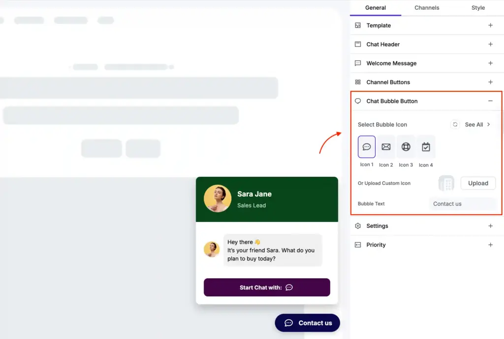 Change Viber chat bubble icon and bubble text in WP Social Ninja