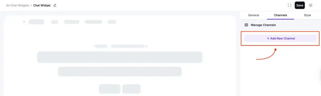 Add a new chat channel in WP Social Ninja widget settings