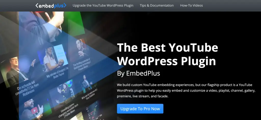 embed plus youtube feed