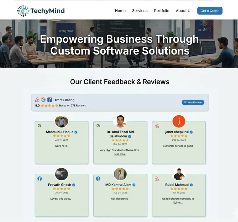 display social proof on website example