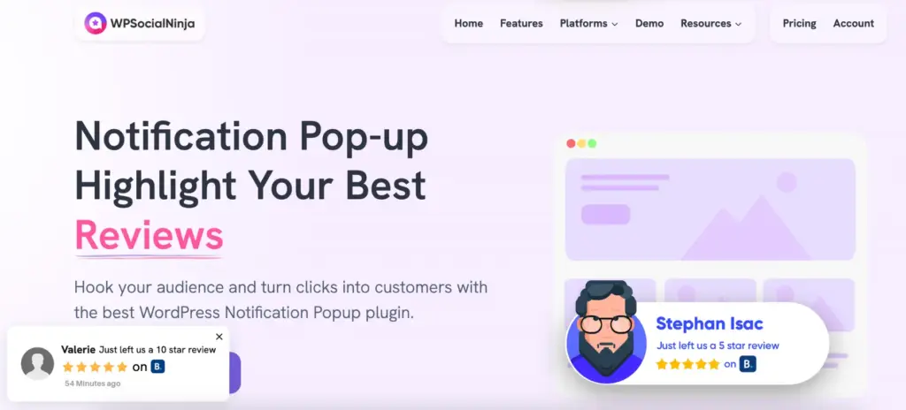 notification popup on website