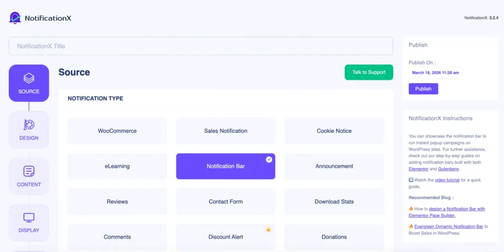 NotificationX dashboard preview