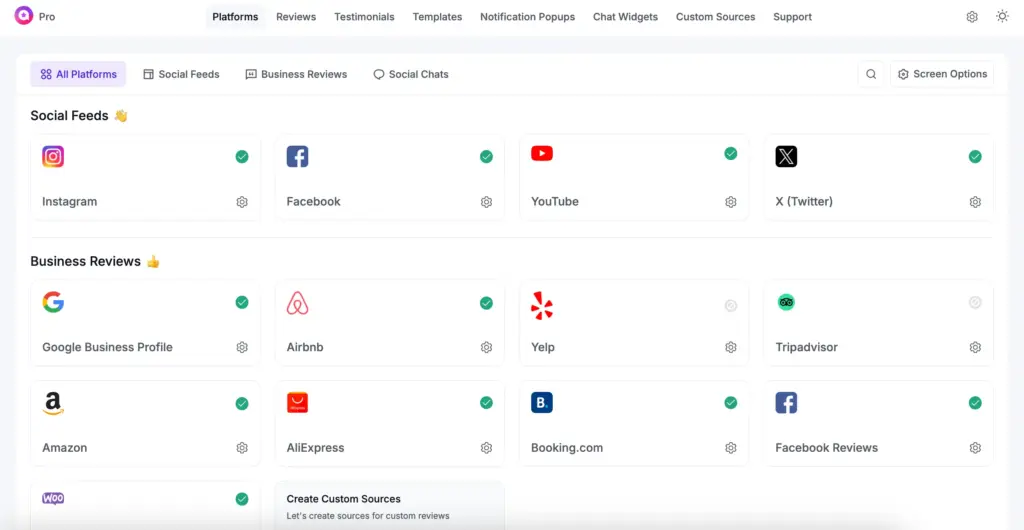 WP Social Ninja dashboard preview