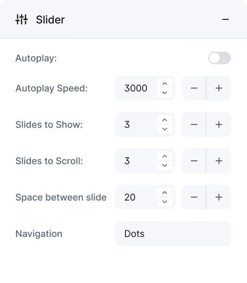 column:slider settings