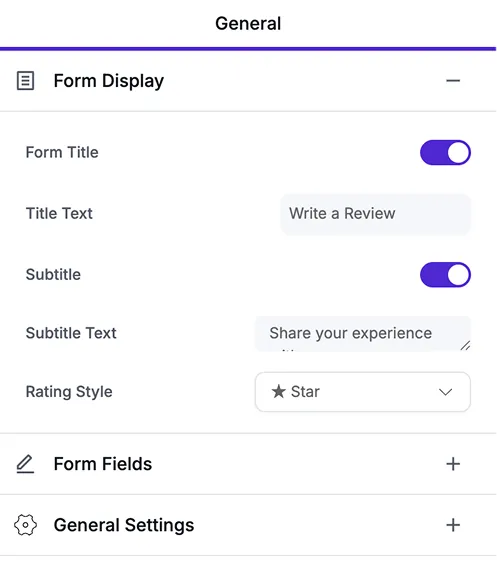 native review form builder