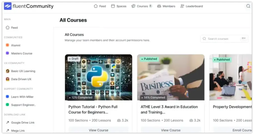 fluent community courses