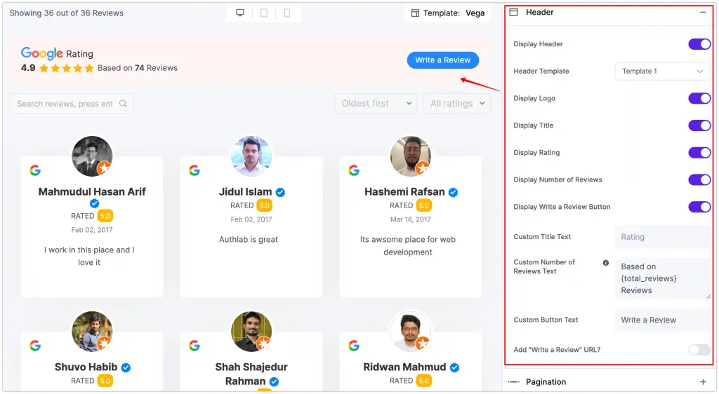 gogle review header