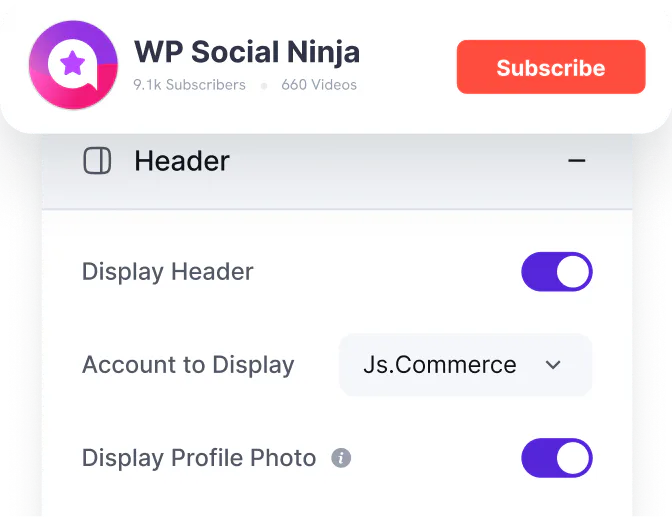 header settings