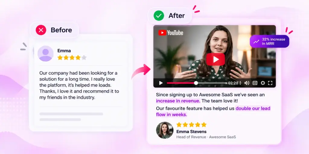 before and after video testimonials