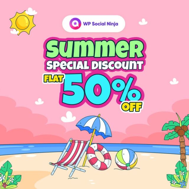 🏖️ Turn your business into a profit magnet this summer with WP Social Ninja. Add reviews, social feeds, chat widgets, and more with a single plugin at a flat 50% discount. Save time, effort, and extra costs with WP Social Ninja.👇 
https://wpsocialninja.com/discount-deal/ 

#WordPress #Plugins